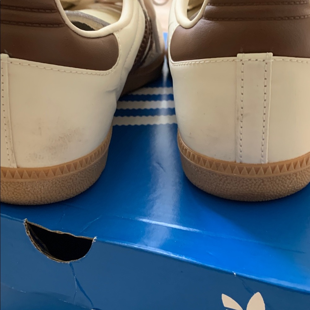 adidas Samba OG Cream and Brown Retro Sneakers - Picture 8 of 12